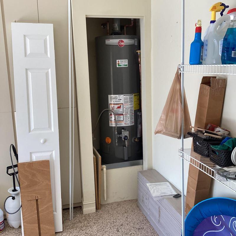 Rheem 50-gallon natural gas water heater installation