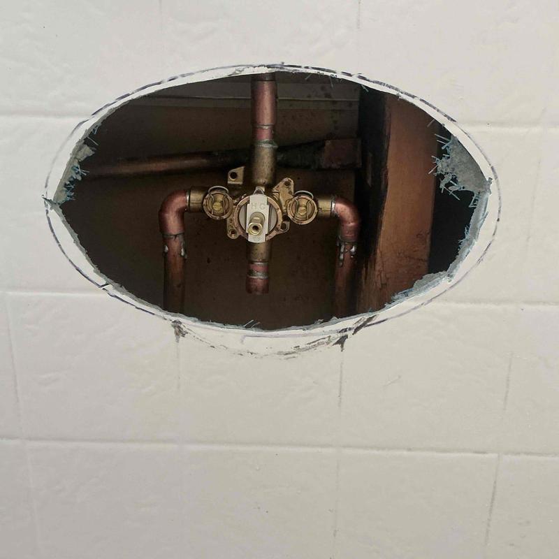 Moen 1225 shower valve assembly inside wall cavity