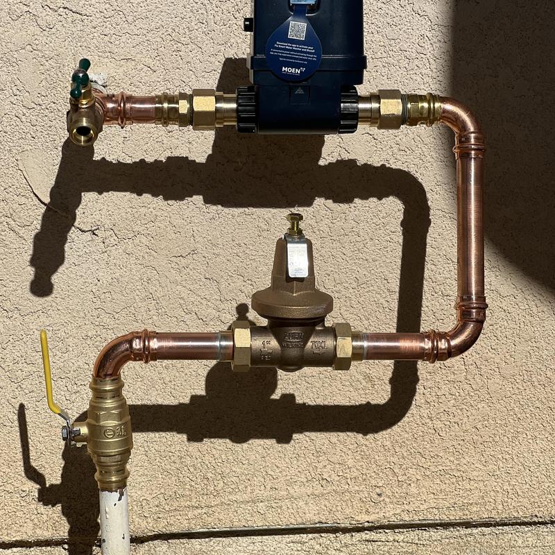 Moen Flo shutoff valve and pressure regulator installation