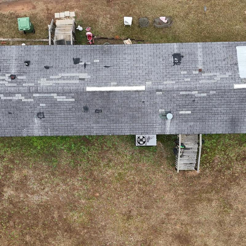 Asphalt shingle roof with hand measurements and estimate