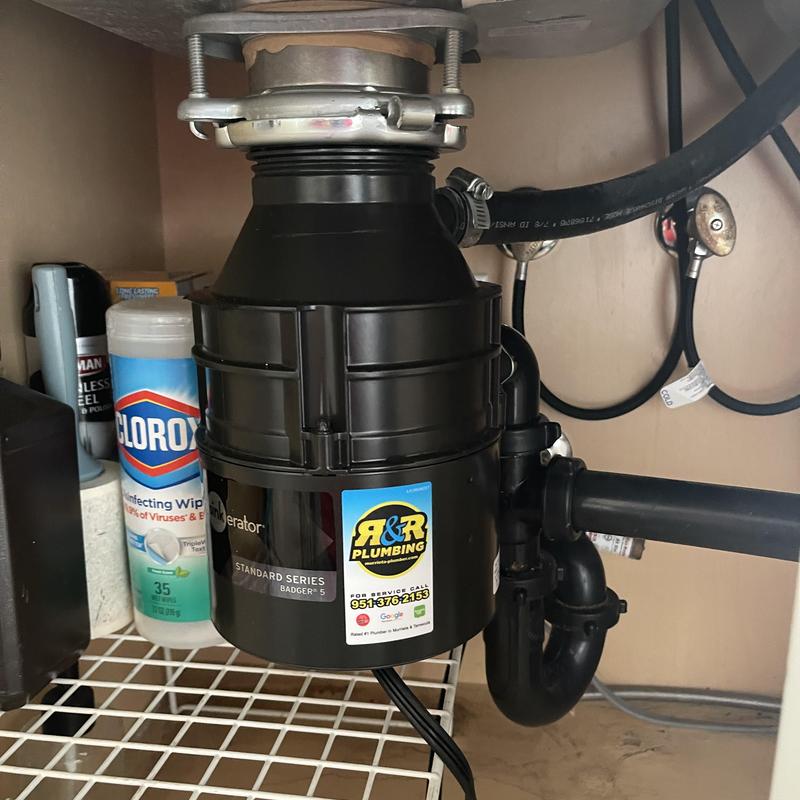 Badger 5 garbage disposal installed under sink
