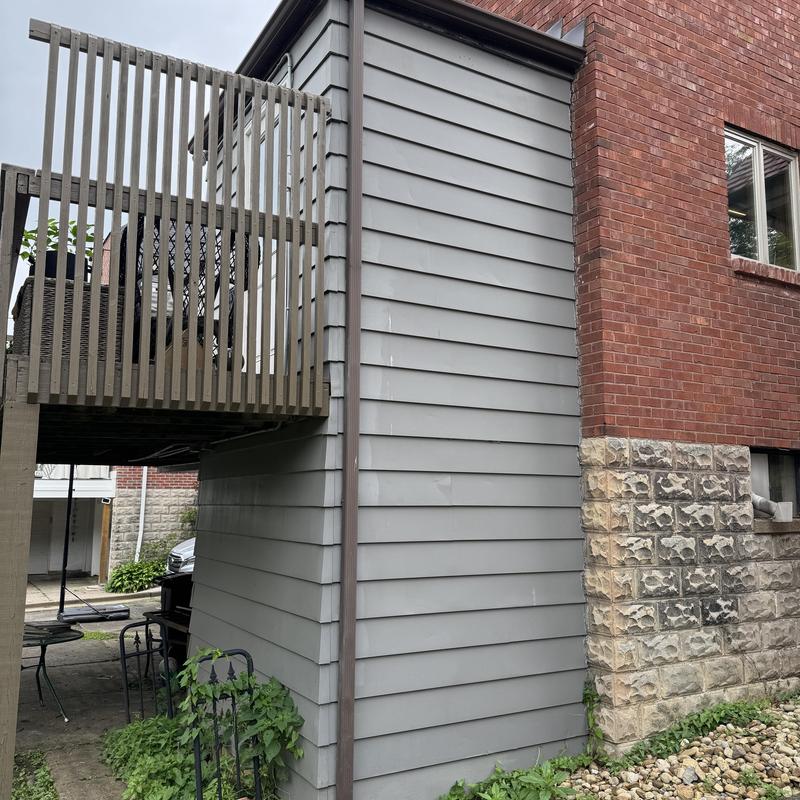 Vinyl siding on residential home exterior wall