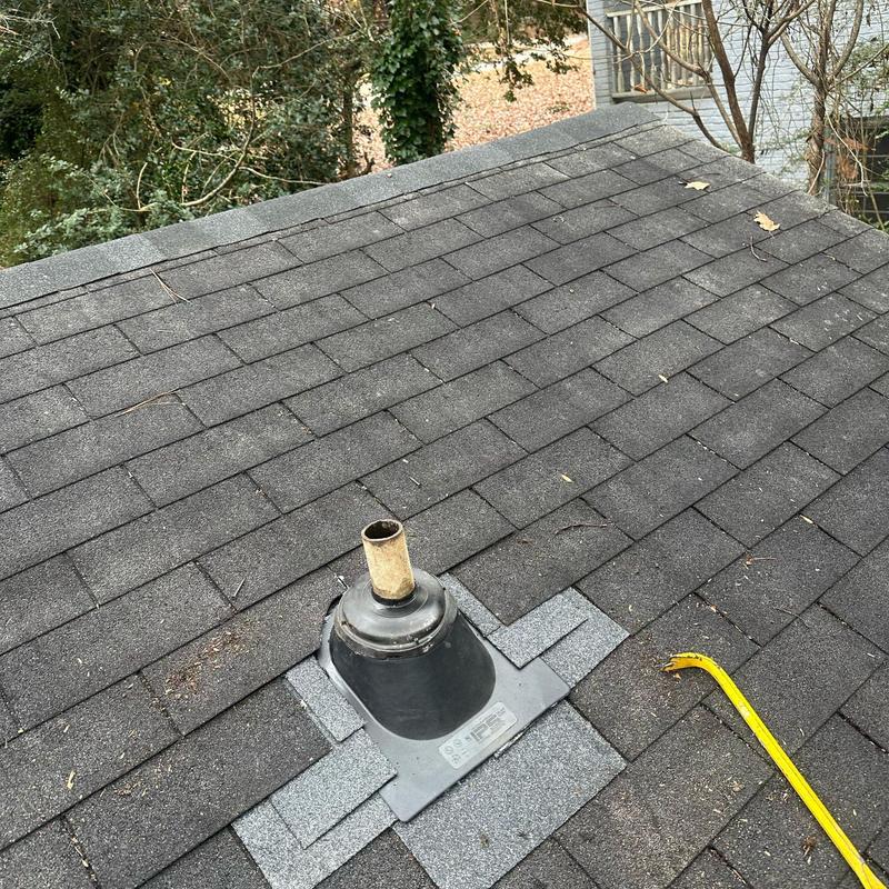 Roof pipe jack replacement with asphalt shingles Roof pipe jack replacement with asphalt shingles