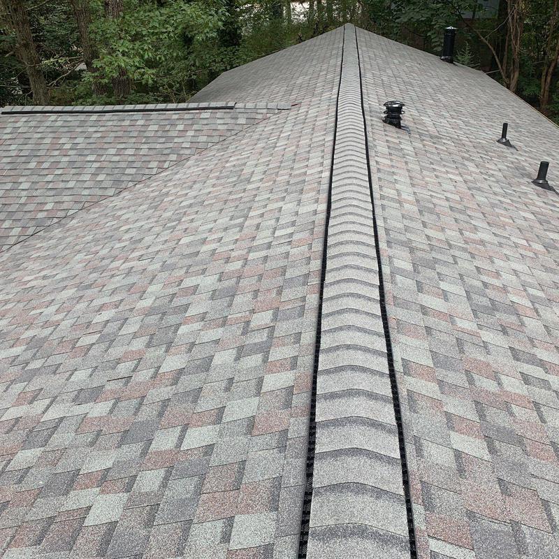 Atlas Pristine Lifetime shingles roof with ridge vent Atlas Pristine Lifetime shingles roof with ridge vent