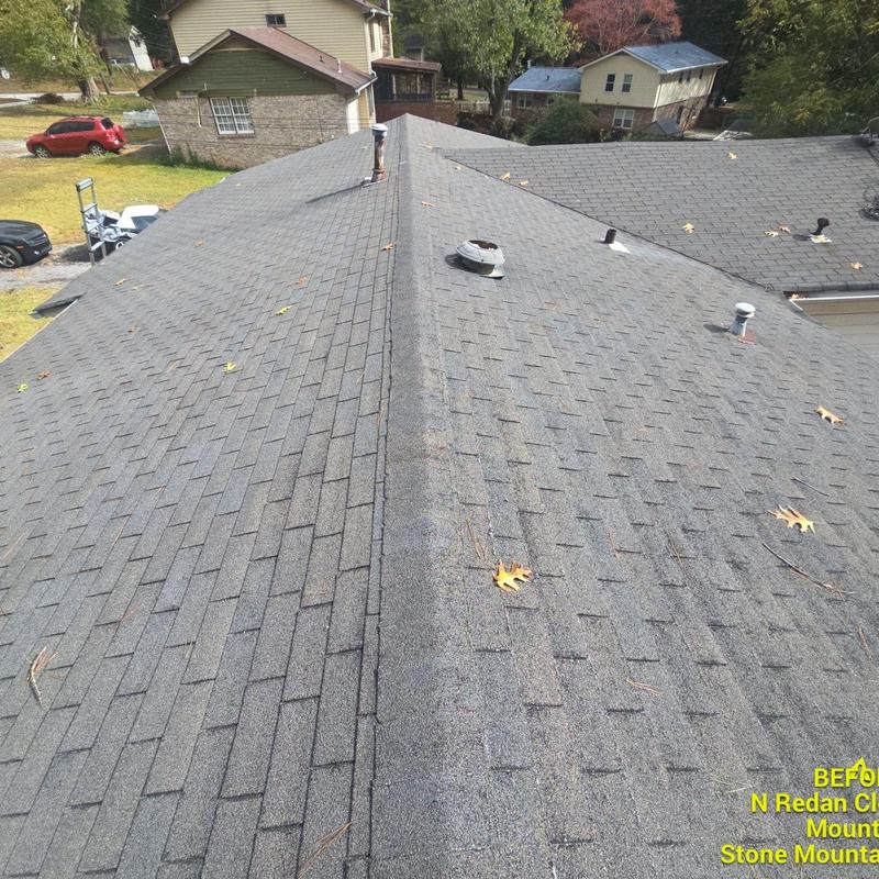 Atlas Pristine Lifetime Coastal Granite shingles on roof Atlas Pristine Lifetime Coastal Granite shingles on roof