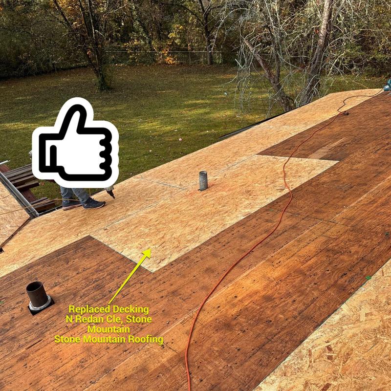 Roof decking replacement with new plywood sheets Roof decking replacement with new plywood sheets