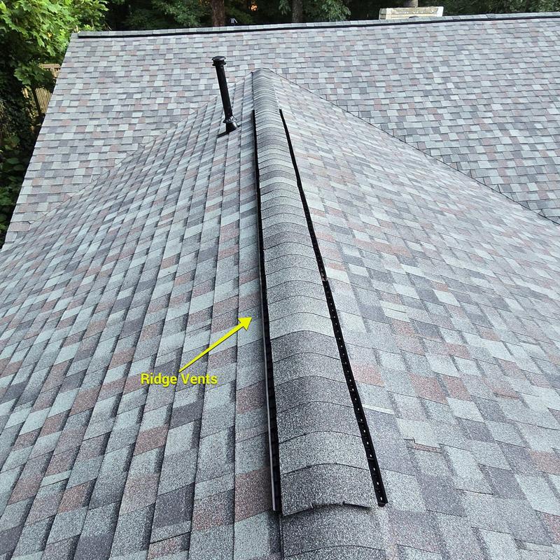 Ridge vent installation on Atlas Coastal Granite roof Ridge vent installation on Atlas Coastal Granite roof