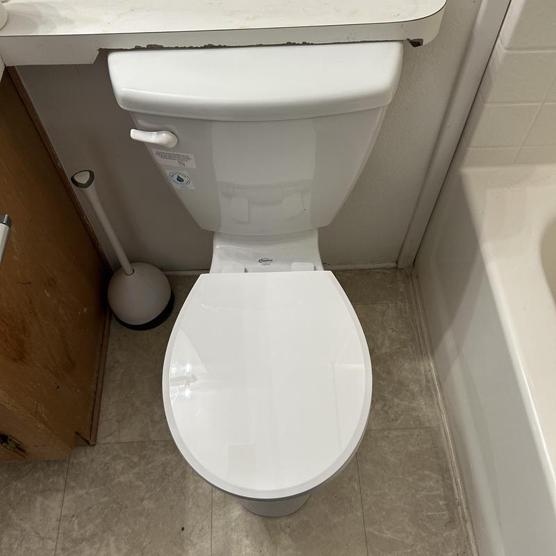Toilet installation with new wax ring and water line