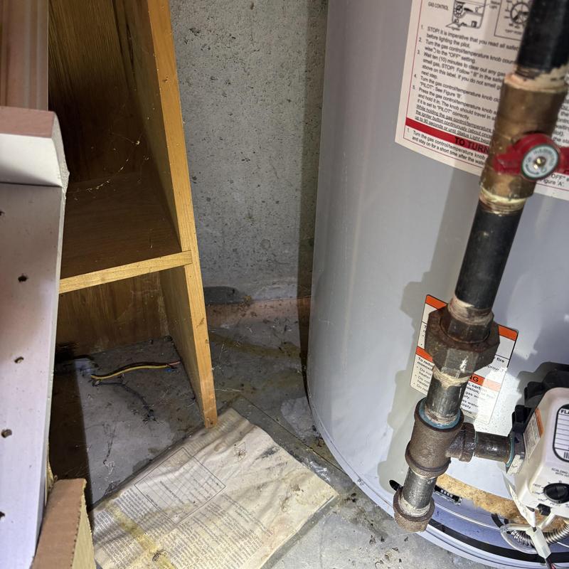 Water heater gas inlet pipe with valve and fittings