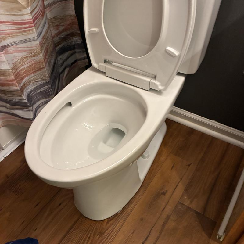 ADA elongated performance flush toilet with seat up