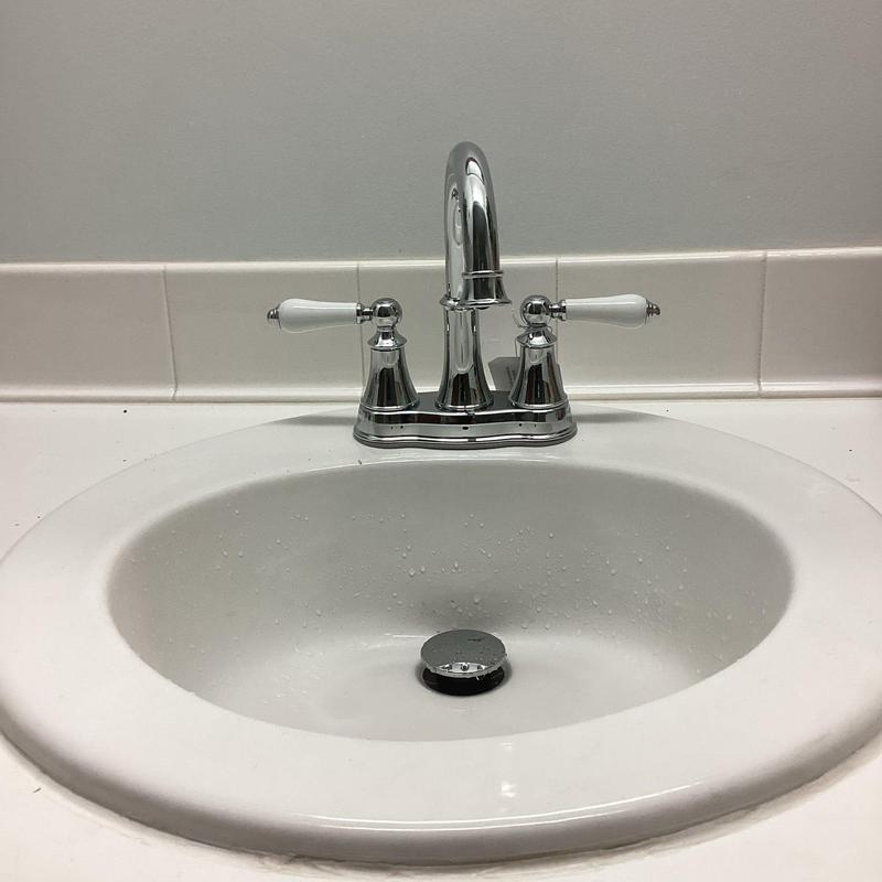 Lavatory faucet with supply lines and angle stops