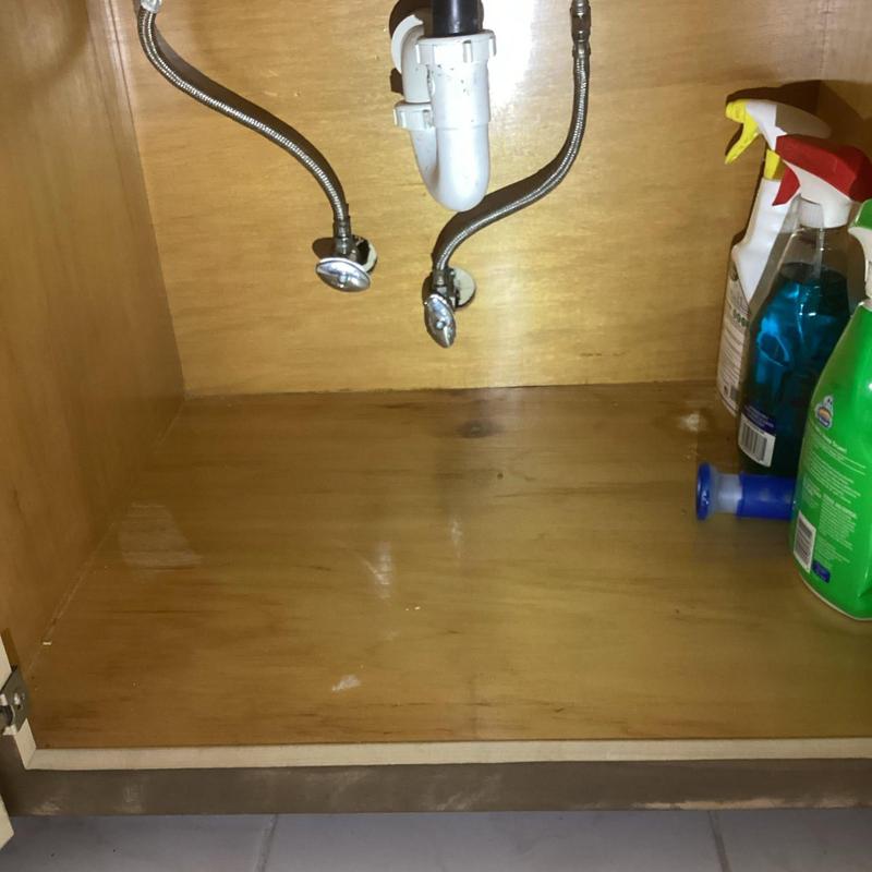 Lavatory faucet supply lines and angle stops installed