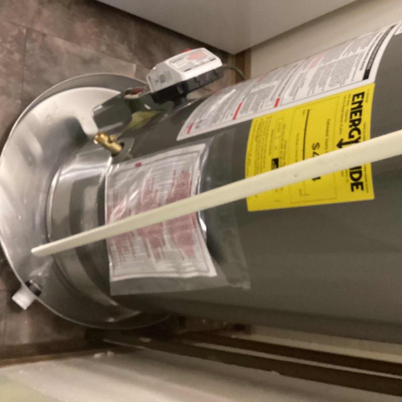 40 gallon gas water heater installation in utility room