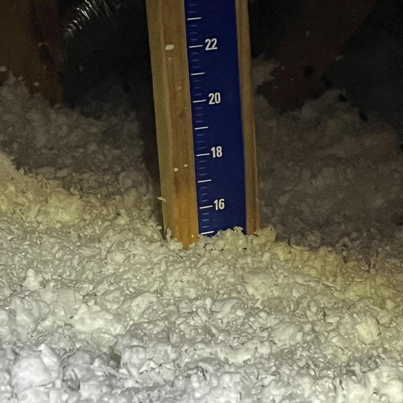 Attic insulation with depth gauge measurement in Fort Worth, TX