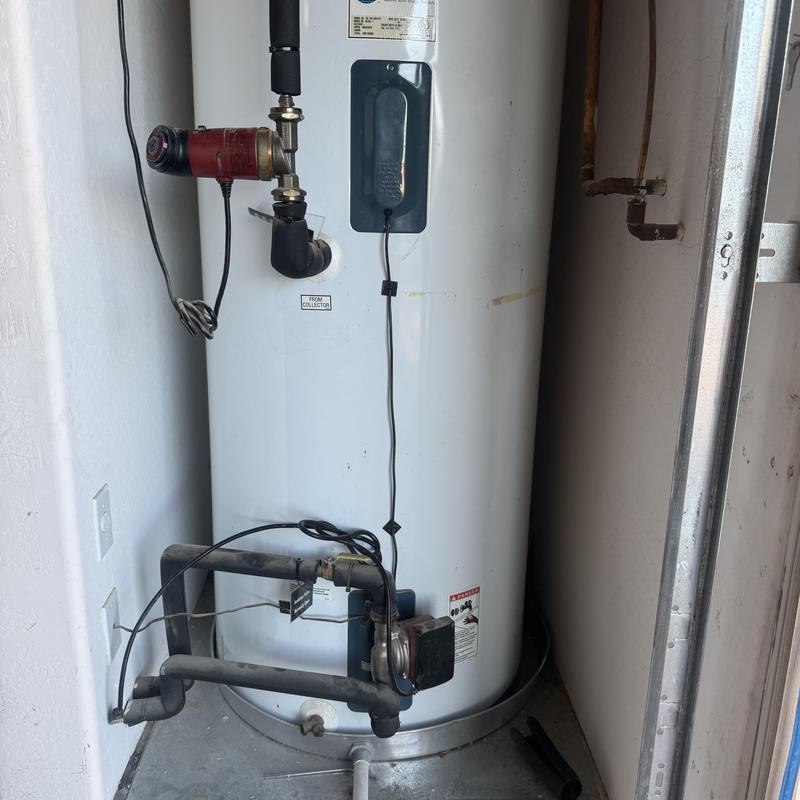 Solar water heater with pumps and valves installation