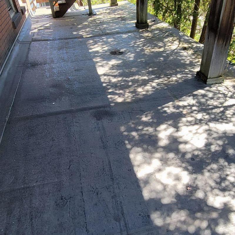 EPDM rubber roofing system on residential deck EPDM rubber roofing system on residential deck