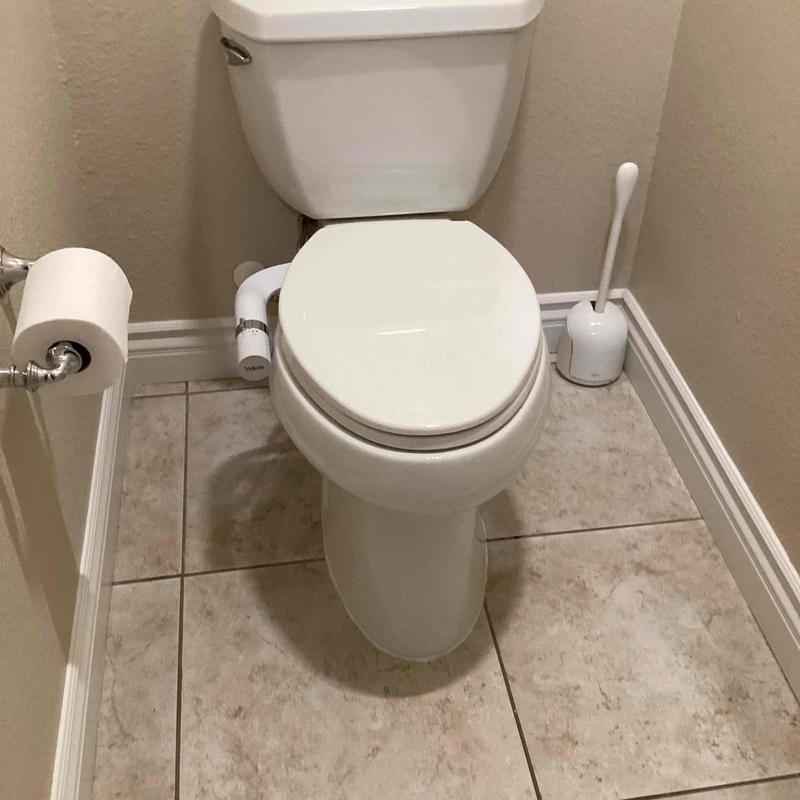Toilet with new tank gasket and wax ring seal