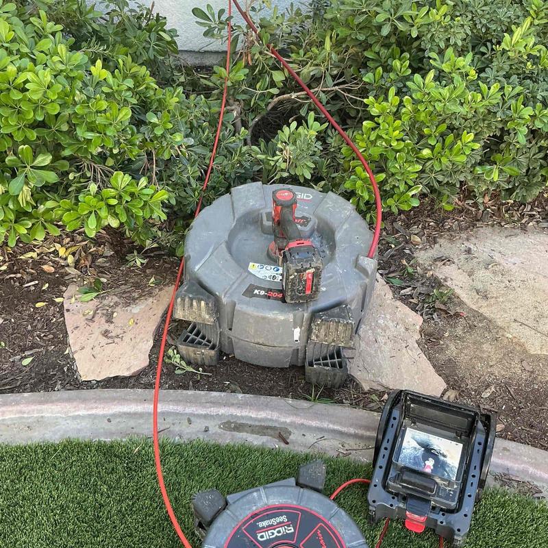 Kitchen drain line camera inspection and cleaning machine