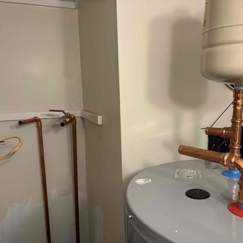 Water heater copper piping with fittings removed