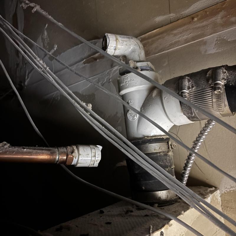 Vent stack pipe and condensate line with wiring