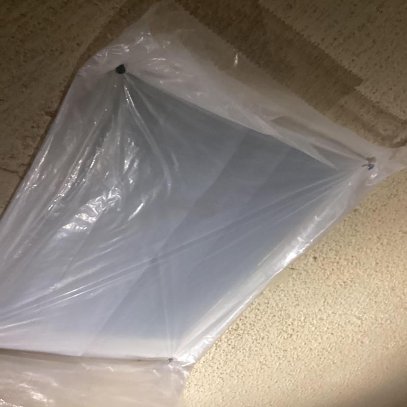 Ceiling water leak containment plastic sheet
