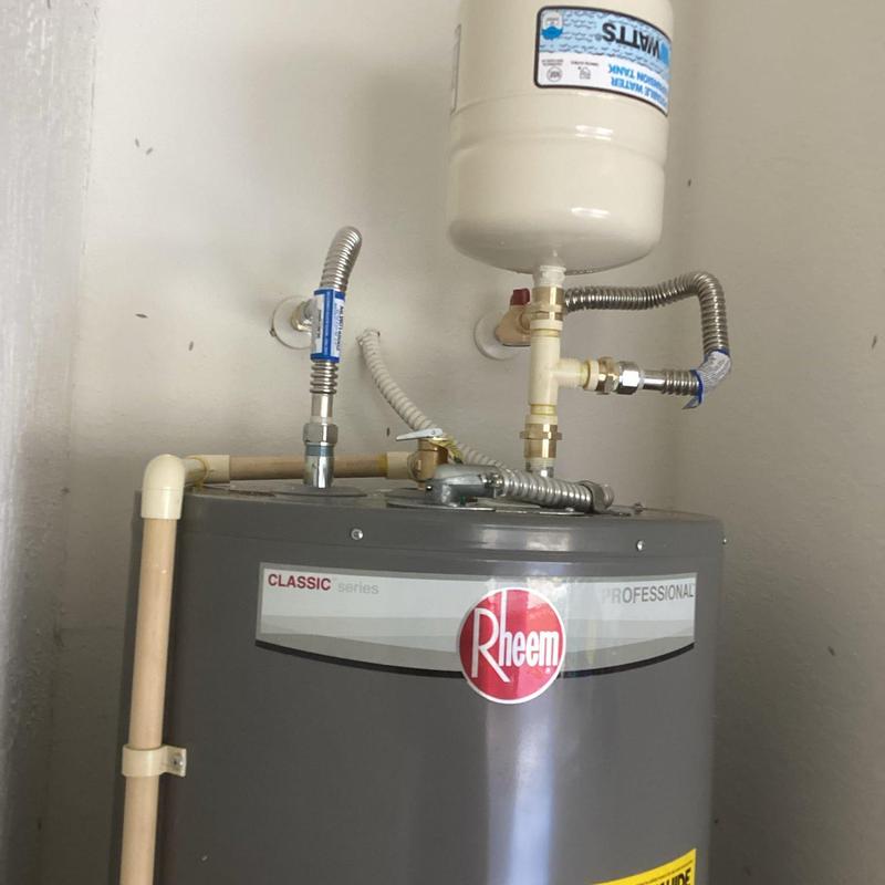 Rheem 50-gallon electric water heater installation