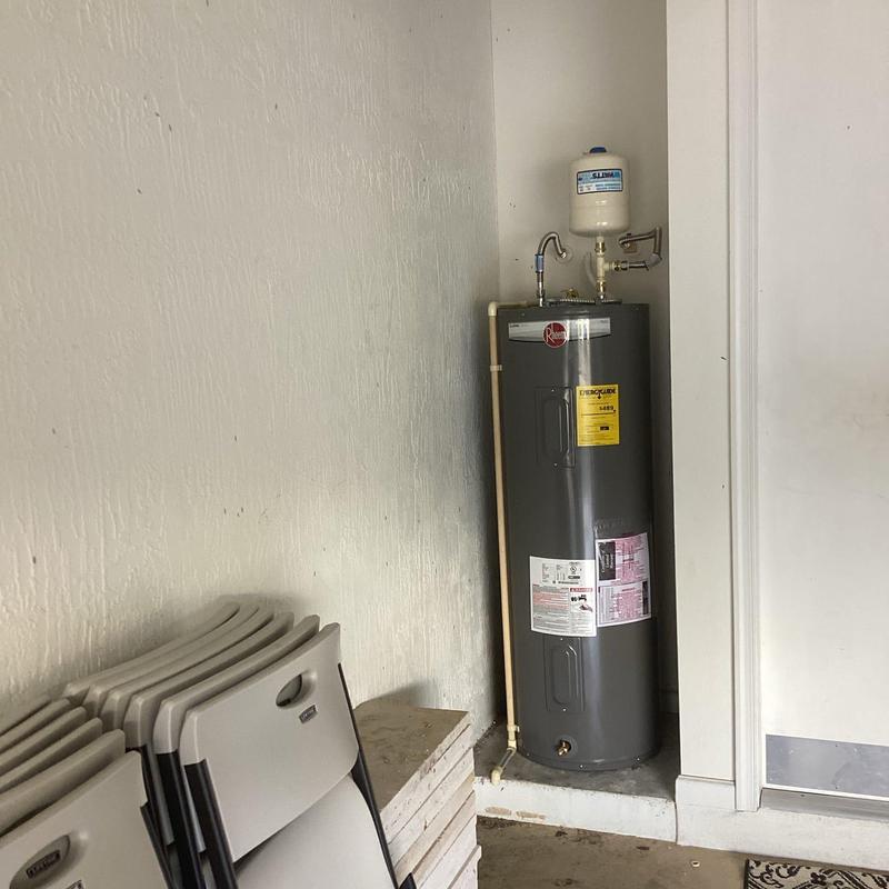 Rheem 50-gallon electric water heater installation