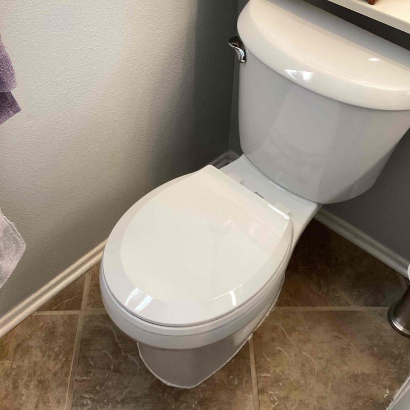 Toilet replacement with new Glacier Bay round front toilet