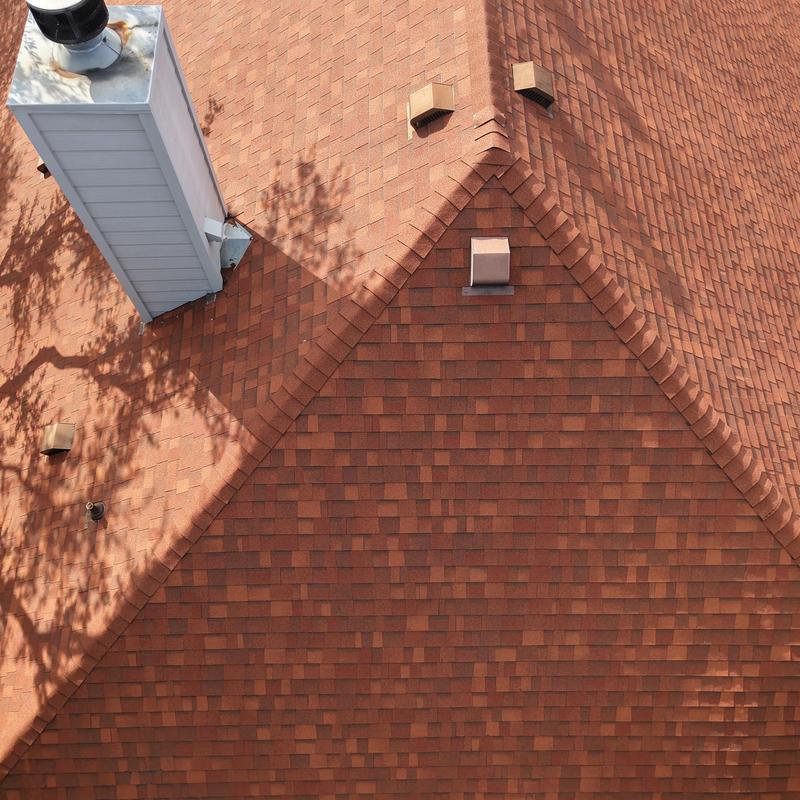 Terra cotta Owens Corning Duration asphalt shingle roof panels