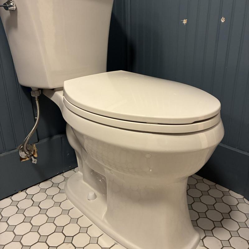 Toilet with shutoff valve in basement bathroom