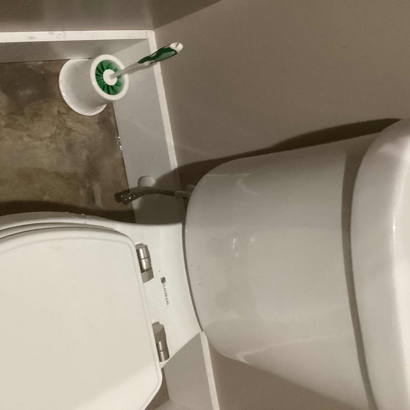 Toilet supply line with new water connection installed