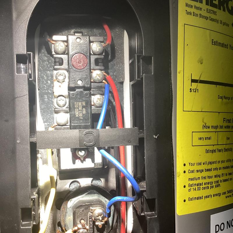 Electric water heater wiring and circuit breaker connections