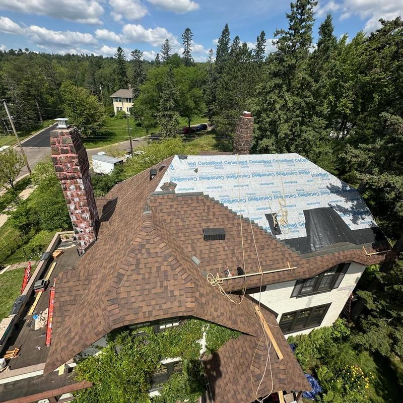 ClimateFlex NorthGate shingles on radius gable roof ClimateFlex NorthGate shingles on radius gable roof