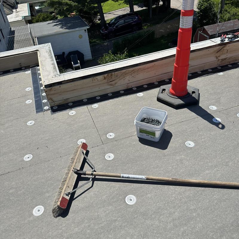 EPDM roofing membrane with fasteners and tools EPDM roofing membrane with fasteners and tools