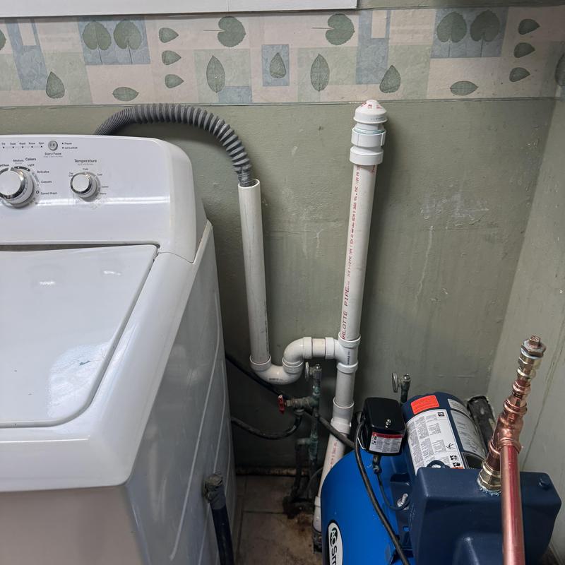 Washer stand pipe and shallow well pump installation