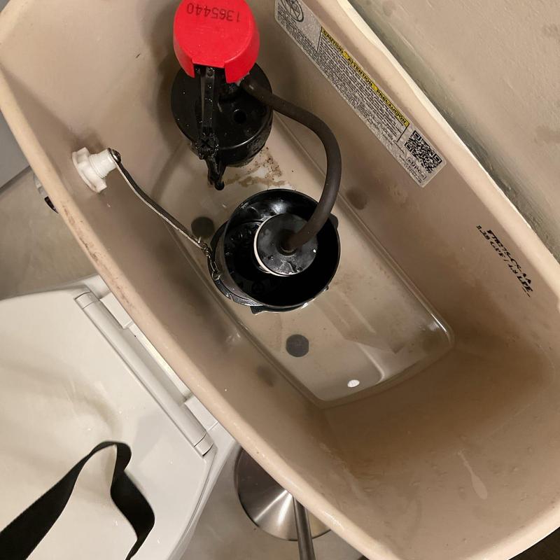 Toilet tank internal components with flush valve