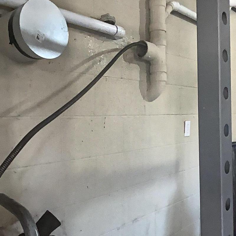 Main sewer line plugged with inspection cable