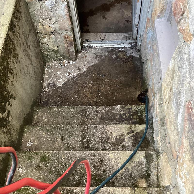 Mainline drain cable from basement cleanout