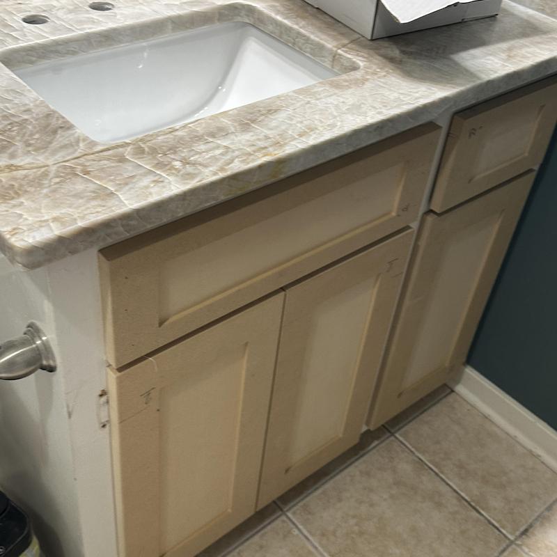 Bathroom cabinet doors and drawers with countertop Bathroom cabinet doors and drawers with countertop