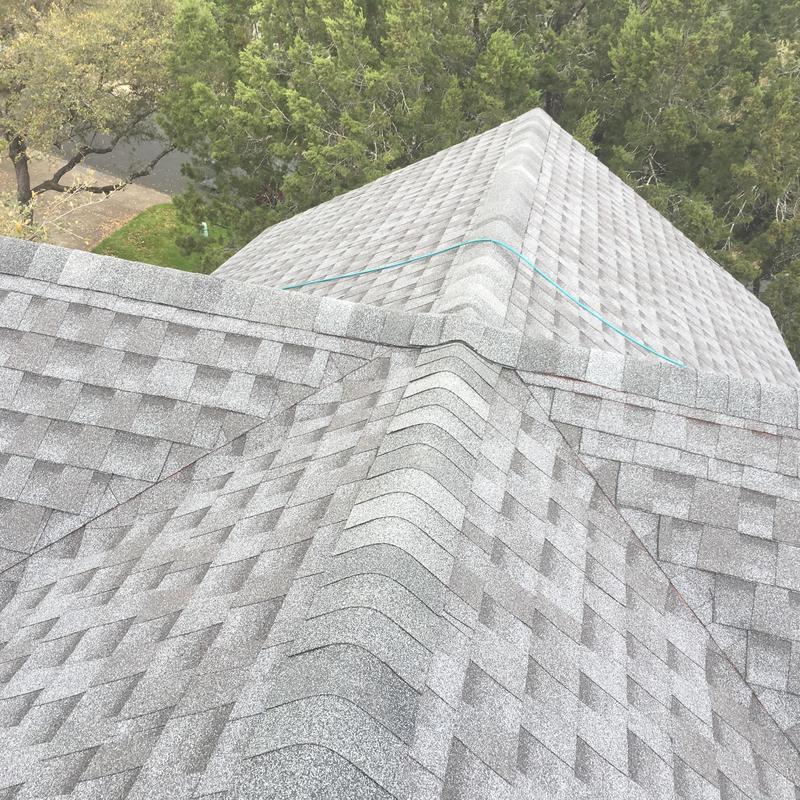 Owens Corning architectural shingle roof with ridges