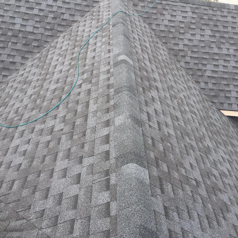 Owens Corning architectural shingle roof with ridge cap