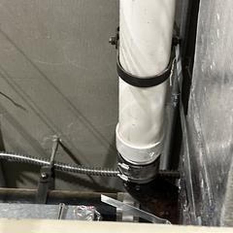 Cast iron kitchen stack pipe replaced with PVC piping