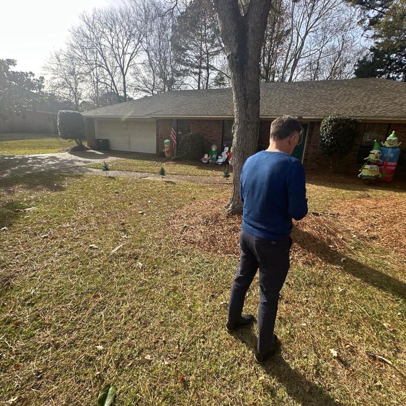 Roof shingles inspection outside residential home
