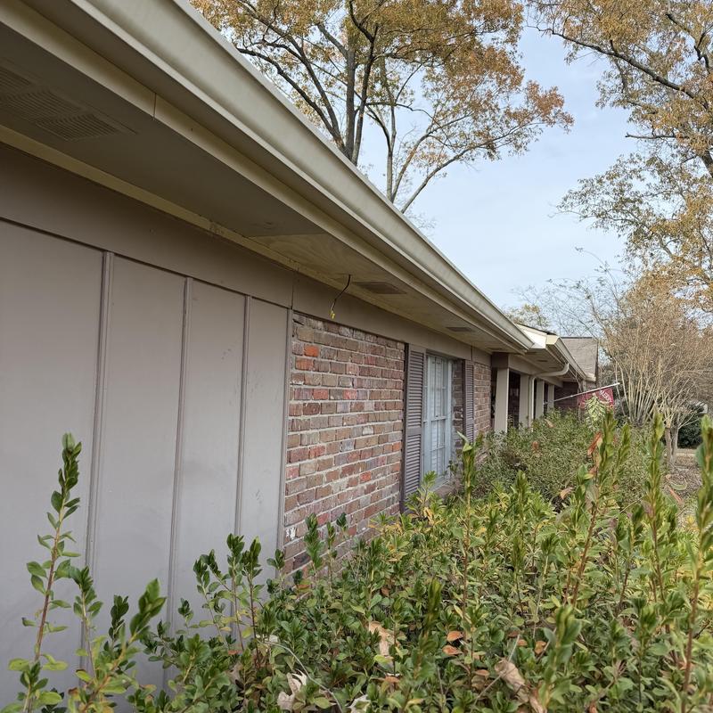 Soffit and fascia replacement on residential house exterior Soffit and fascia replacement on residential house exterior