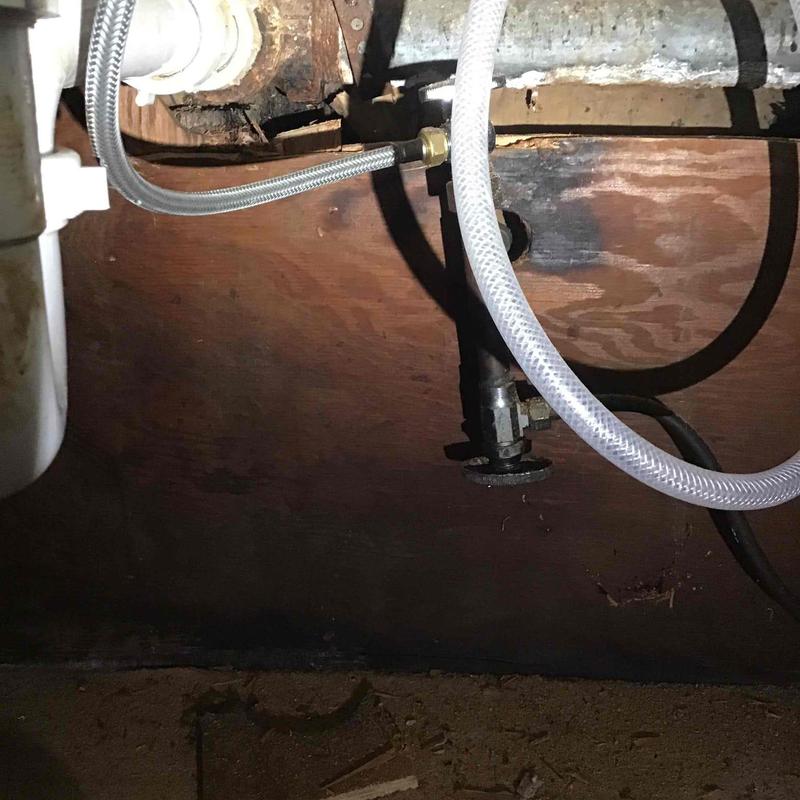 Leaking horizontal pipe replacement behind cabinet