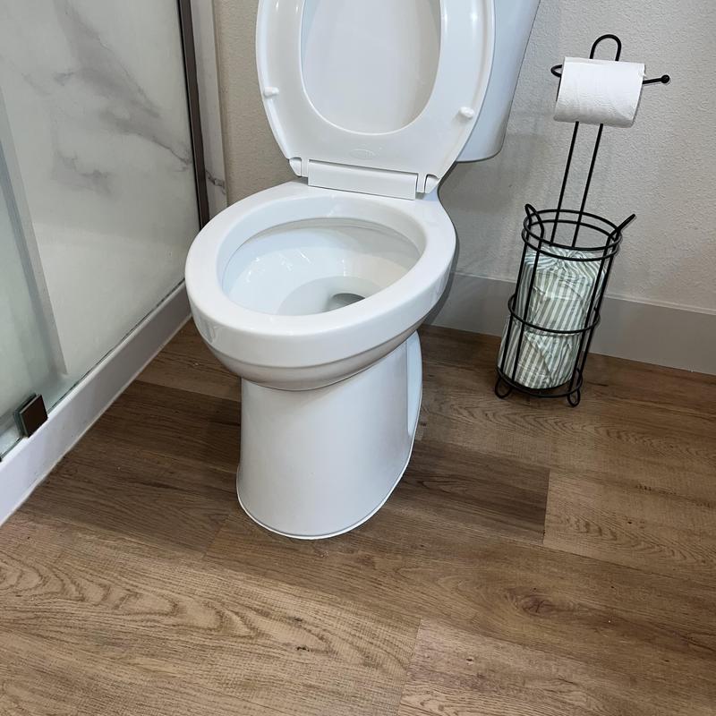 Kingston Kohler toilet installation with open lid