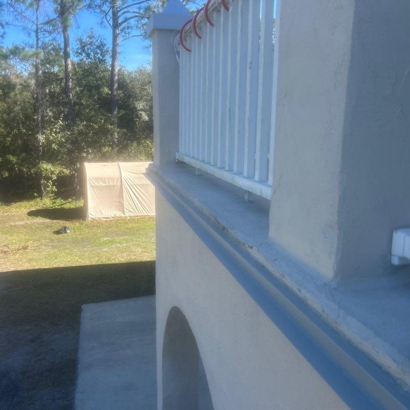 Aluminum sheet metal flashing drip rail on balcony edge Aluminum sheet metal flashing drip rail on balcony edge