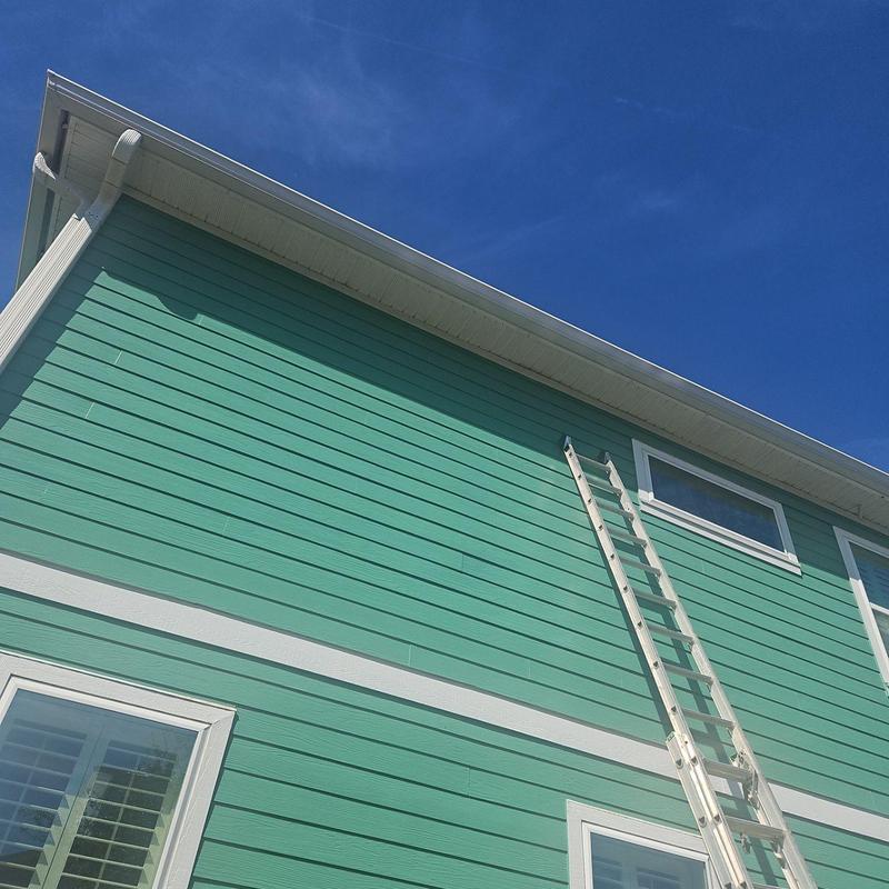 Vinyl soffit panels and J channel with ladder Vinyl soffit panels and J channel with ladder