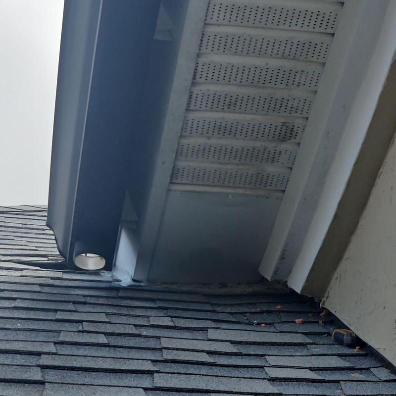 Soffit vent rodent protection installation on roof edge Soffit vent rodent protection installation on roof edge