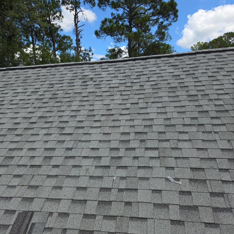 Asphalt shingles roof section with sealed nails Asphalt shingles roof section with sealed nails